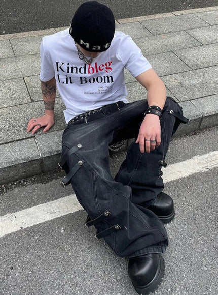 コリアンストリートラウンドネックTシャツ
