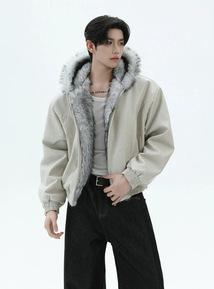 PUファーレザージャケット