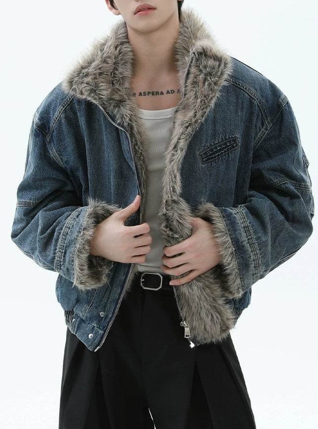 ファーデニムジャケット