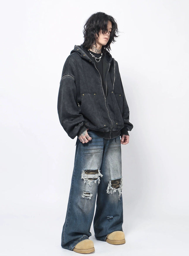 フェードウォッシュジップフーディ