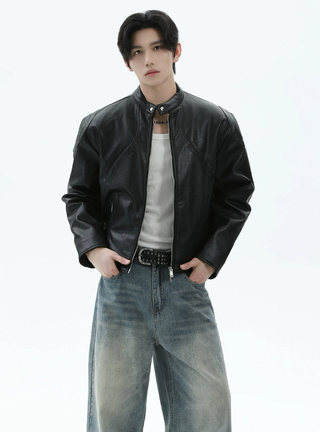 スタンドネックレザージャケット