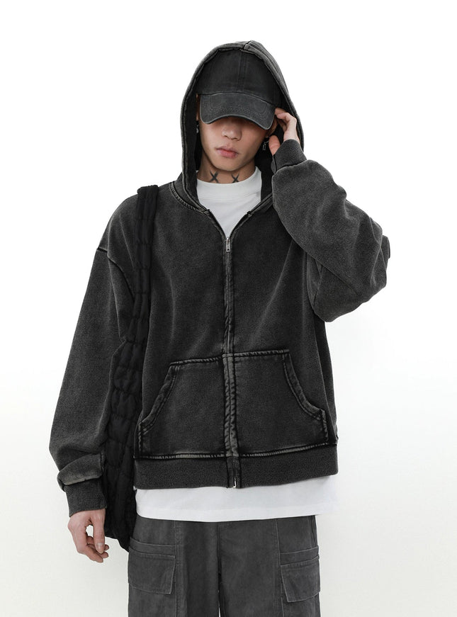 フェードブラックジップアップフーディー