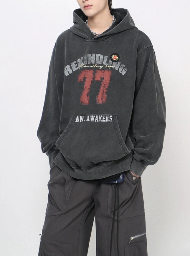 アシッドウォッシュ77フーディー