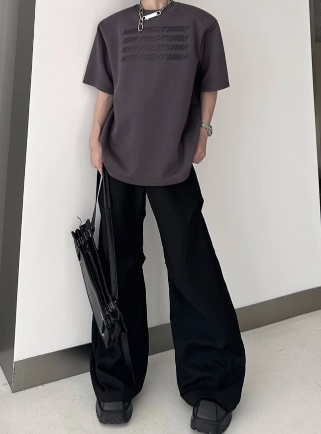 グラフィックモノクロームTシャツ