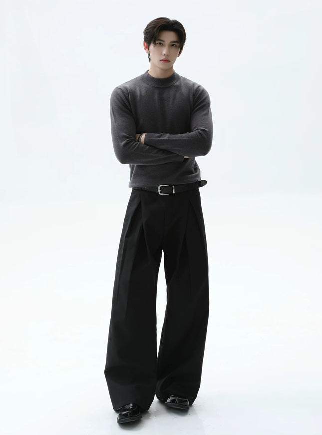 スリムタートルネックニット