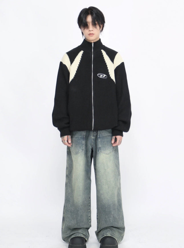 ジップアップオーバーニット