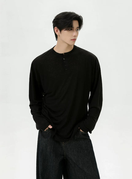 ヘンリークールロングスリーブTシャツ