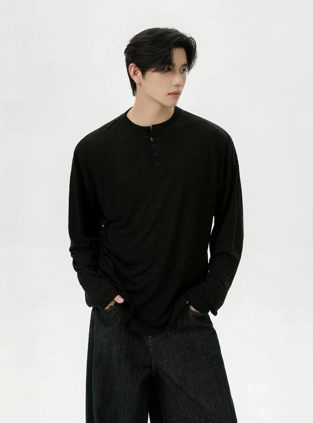 ヘンリークールロングスリーブTシャツ