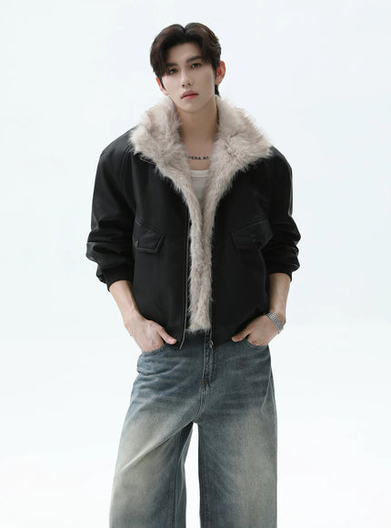 レザーファーカラージャケット