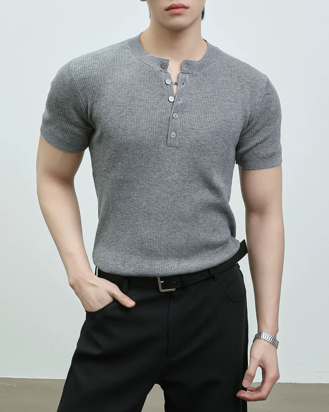 リブヘンリーネックTシャツ – SEON リブヘンリーネックTシャツ – SEON