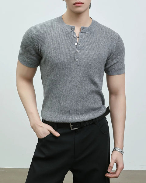 リブヘンリーネックTシャツ – SEON