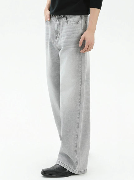 ウォッシュグレーデニムパンツ