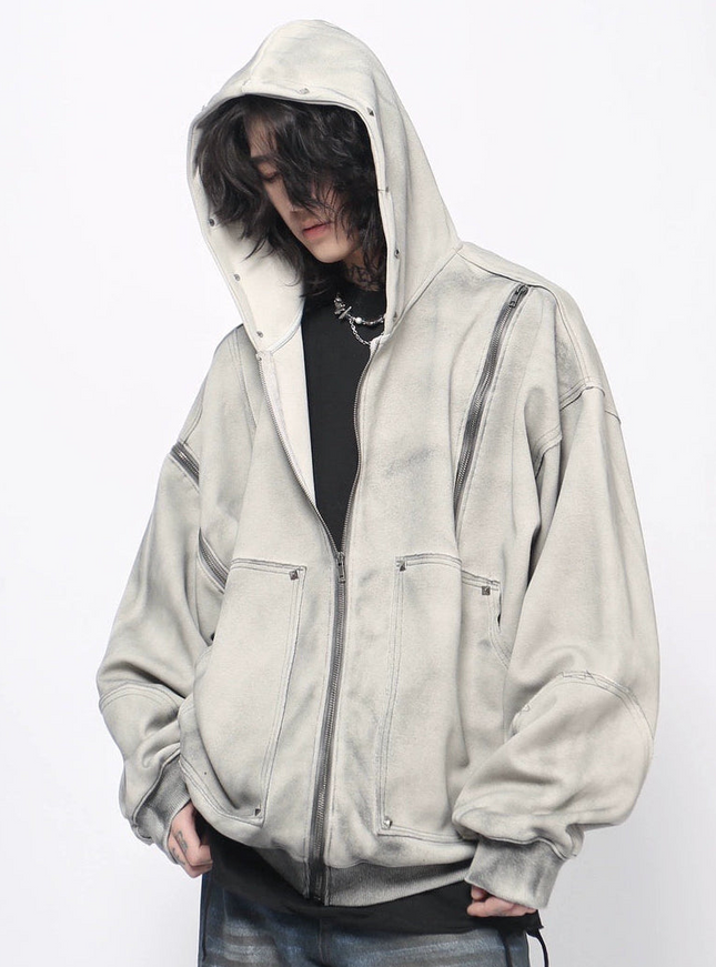 フェードウォッシュジップフーディ