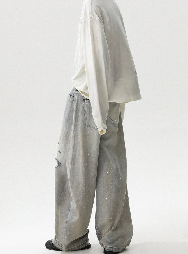 ルーズシルエットダメージデニム