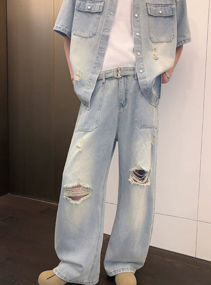 ライトブルーデニムパンツ