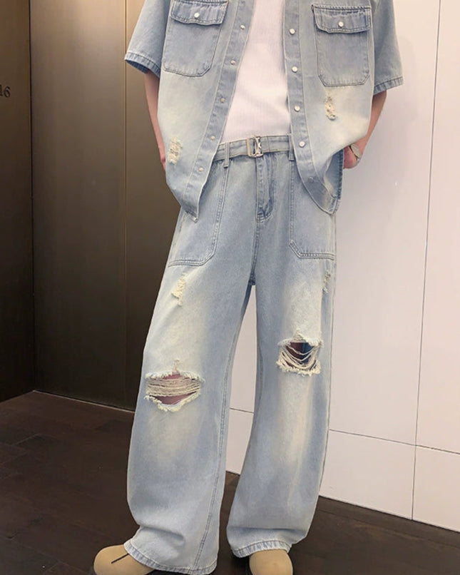 ライトブルーデニムパンツ