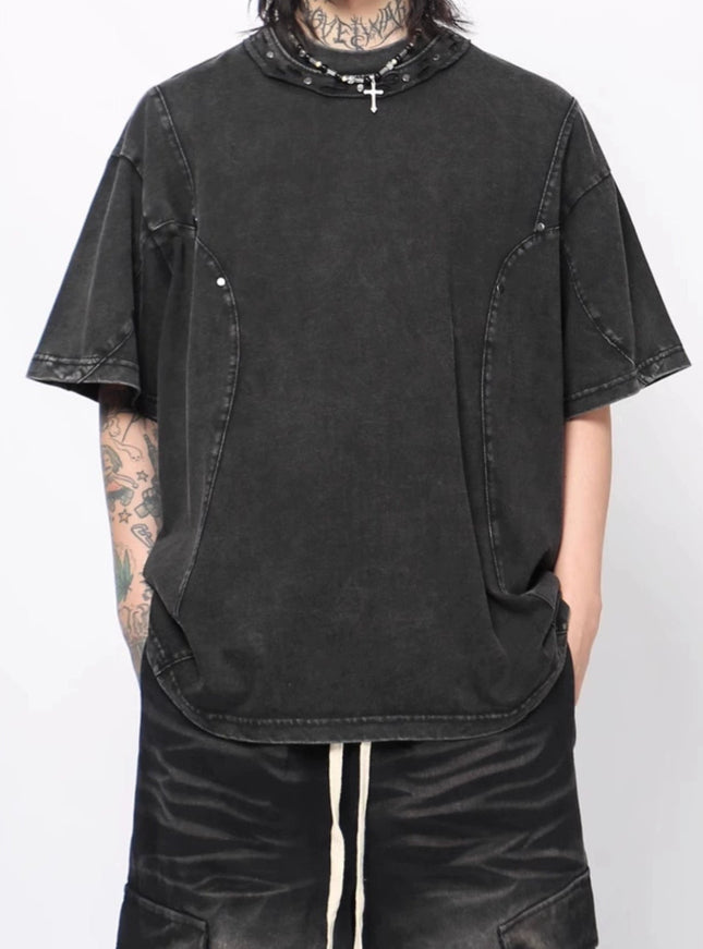 ラウンドネックウォッシュTシャツ