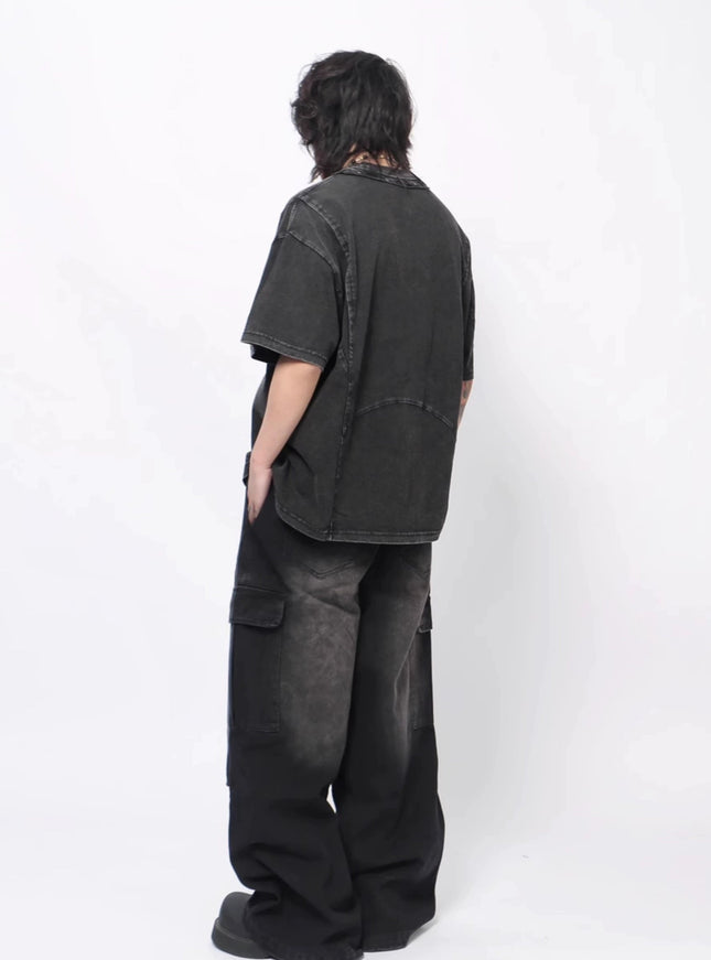 ラウンドネックウォッシュTシャツ
