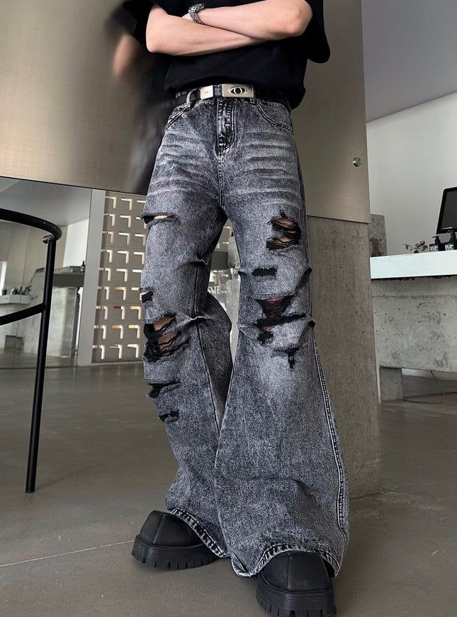 クラッシュウォッシュフレアデニム