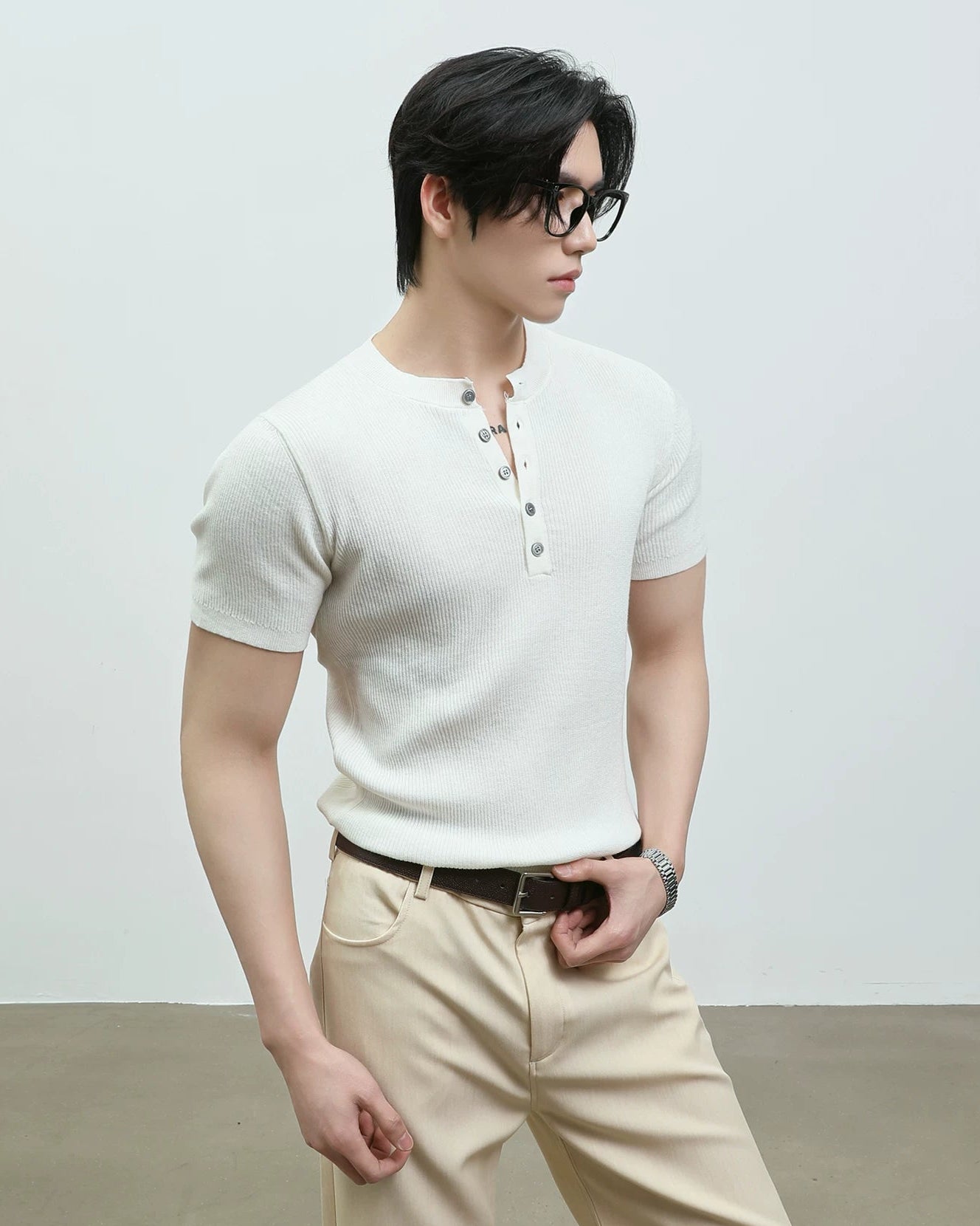 リブヘンリーネックTシャツ – SEON リブヘンリーネックTシャツ – SEON