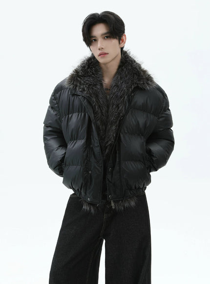 ブラックファーダウンジャケット