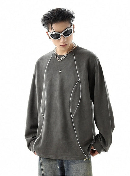ラウンドネックスウェットロングTシャツ