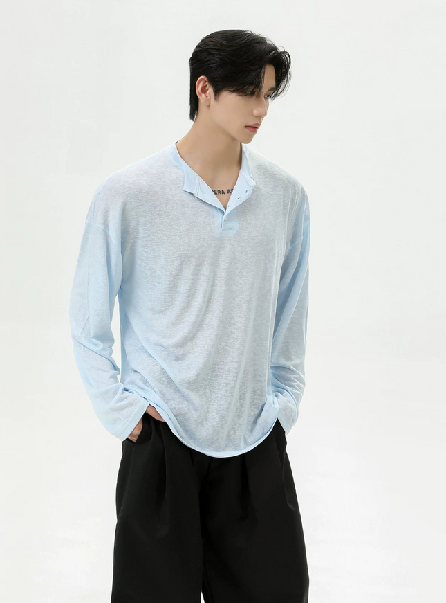 ヘンリークールロングスリーブTシャツ