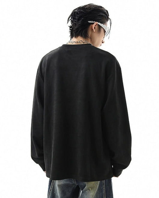 ラウンドネックスウェットロングTシャツ