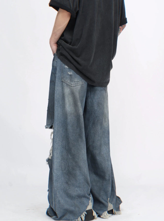ダメージブルーデニム