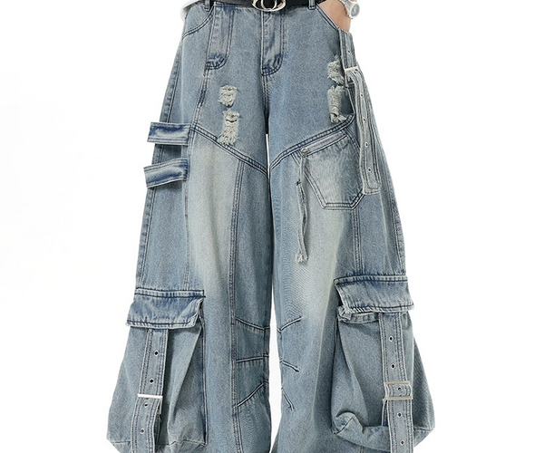 マルチストラップダメージカーゴデニム – SEON