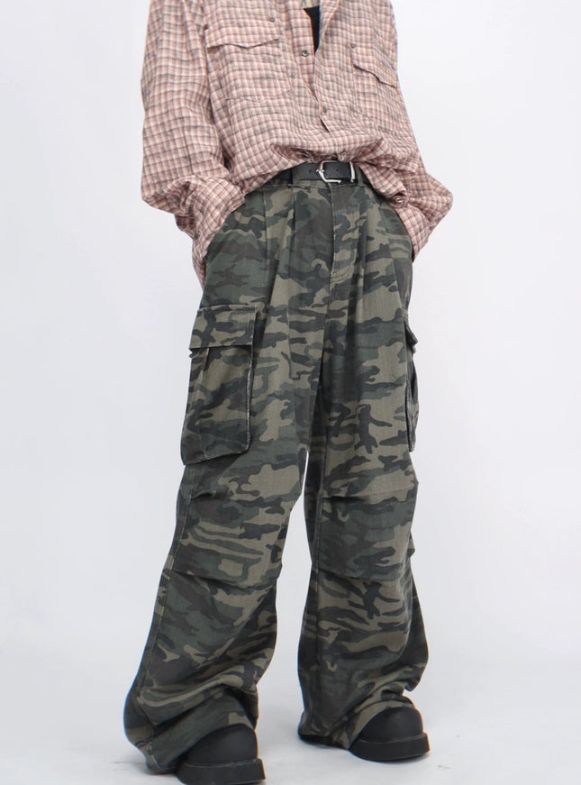 ストリートミリタリーワイドカーゴパンツ