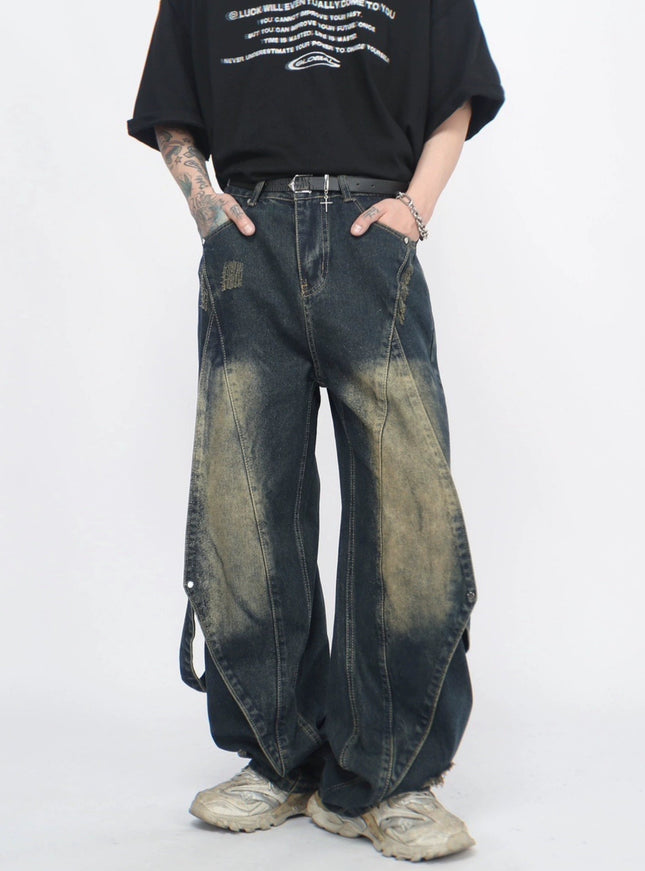 ストリートパッチワークデニム