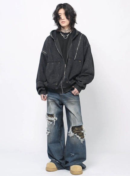 フェードウォッシュジップフーディ