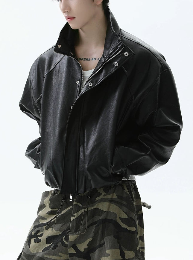 ショートシンプルレザージャケット