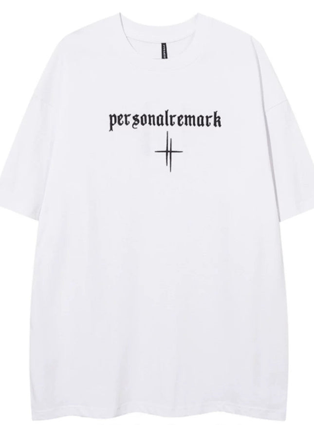 レタークロスラインTシャツ