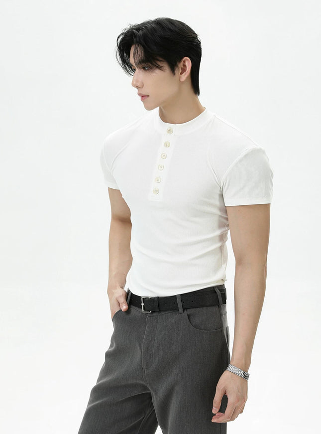 ヘンリースリムTシャツ