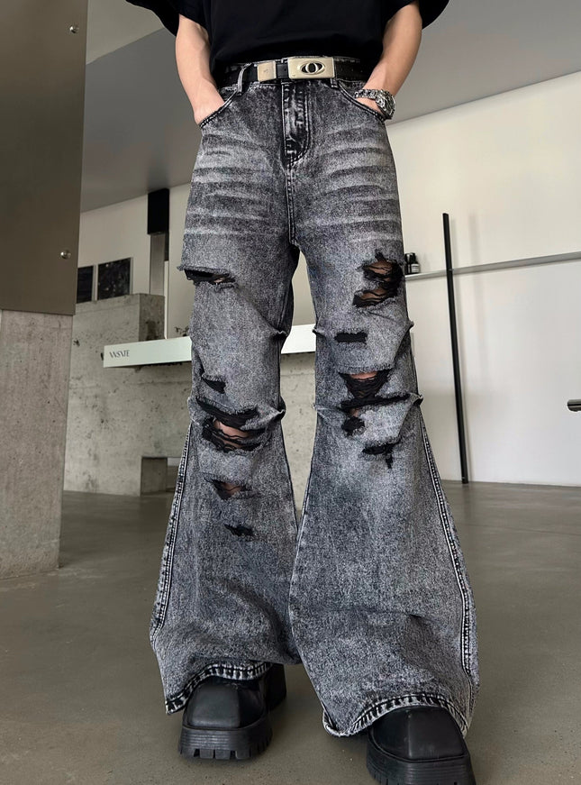クラッシュウォッシュフレアデニム