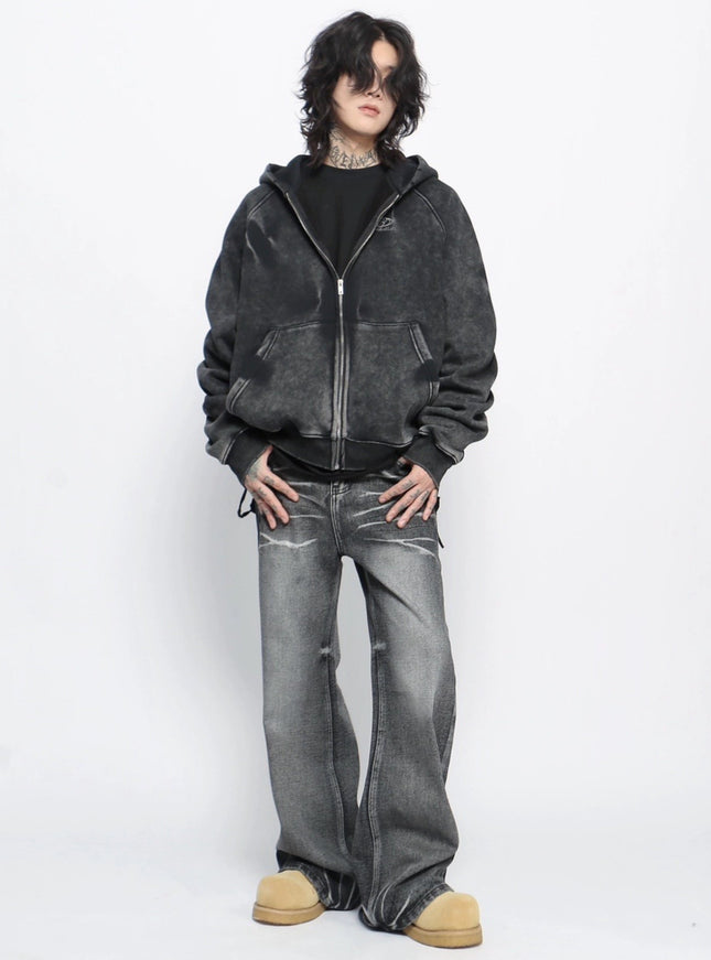 ウォッシュドヴィンテージジップフーディ