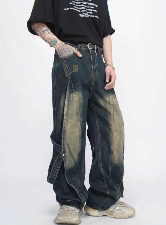 ストリートパッチワークデニム