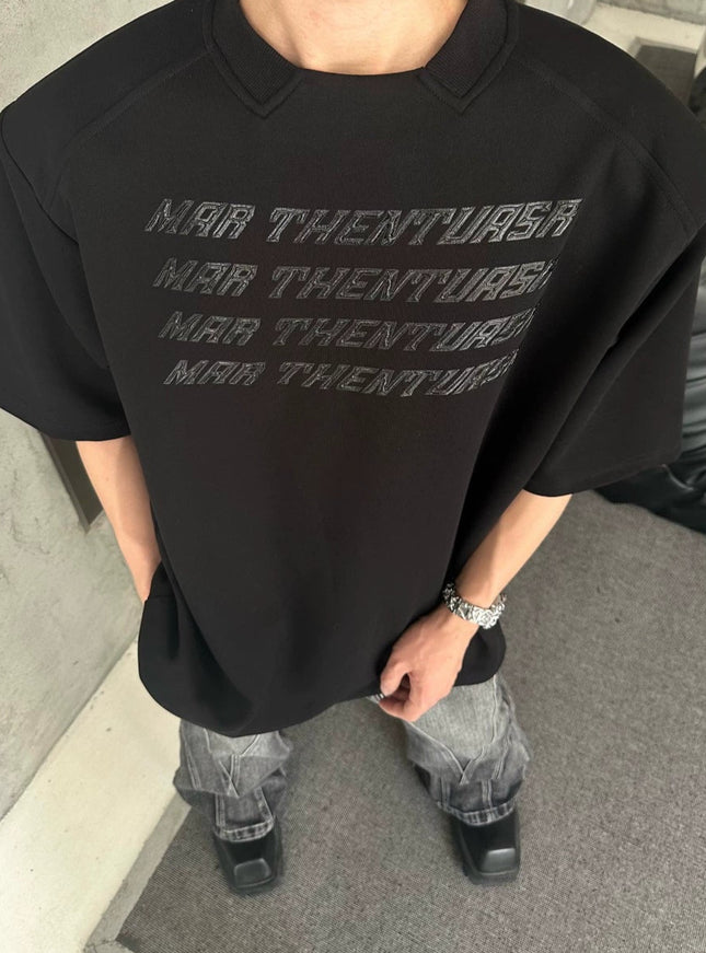 グラフィックモノクロームTシャツ