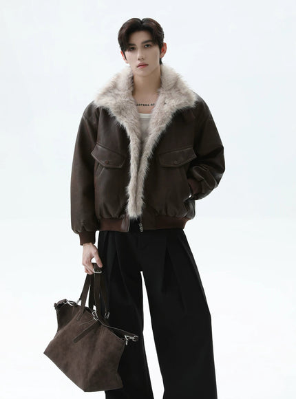 レザーファーカラージャケット