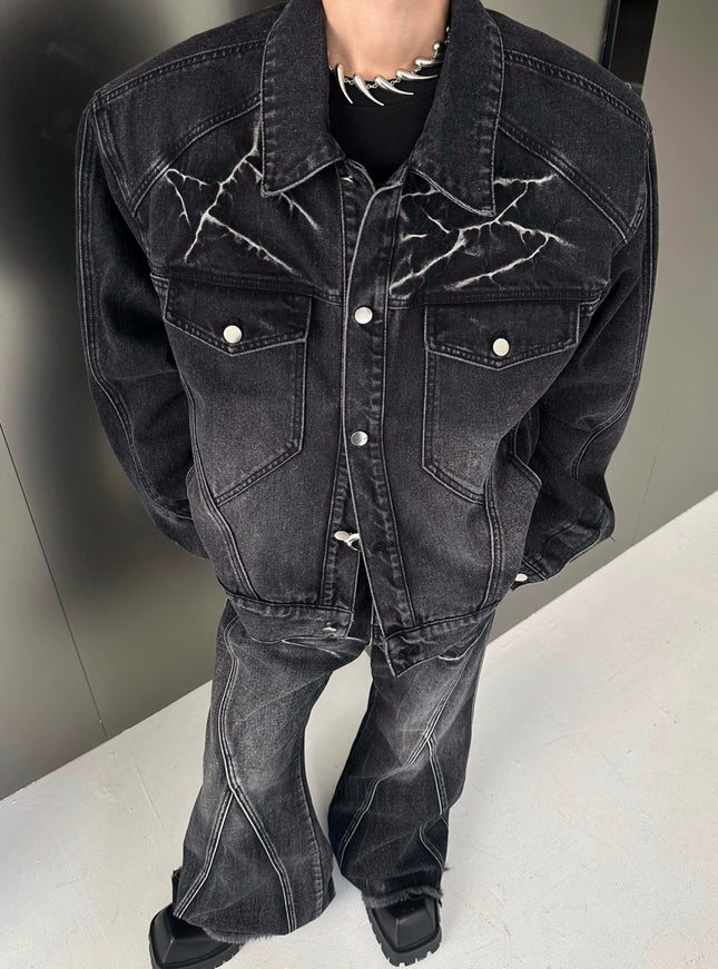 ユニークステッチ デニムパンツ