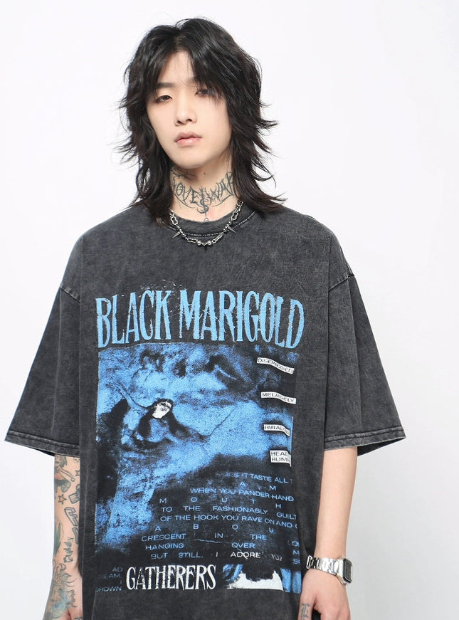 ウォッシュブルーTシャツ