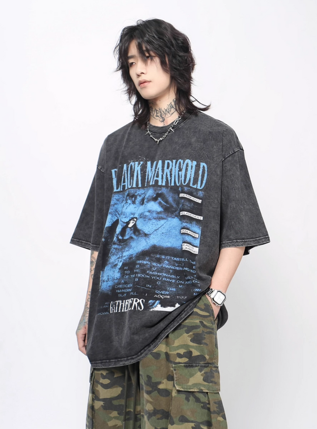 ウォッシュブルーTシャツ