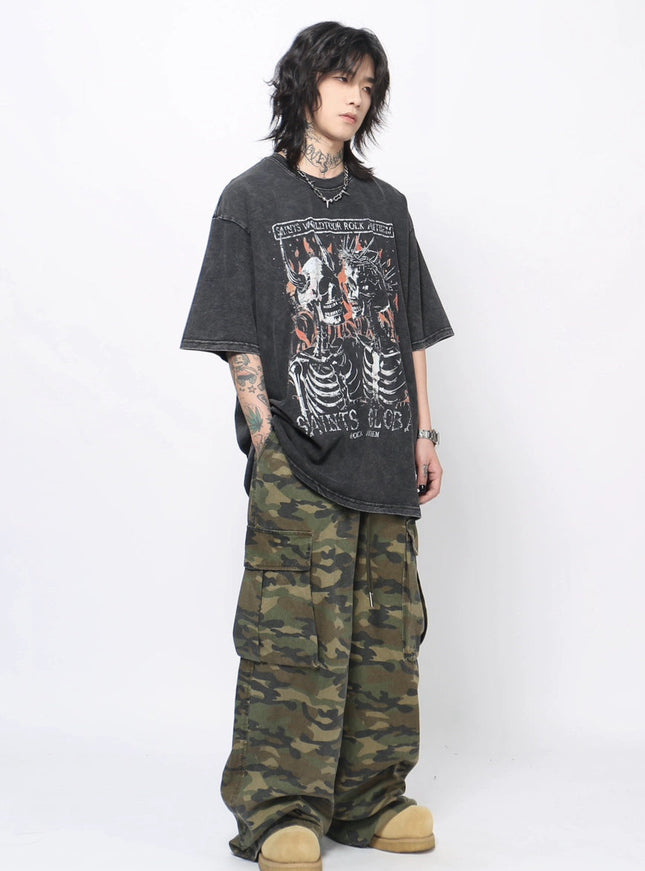 ウォッシュボーンTシャツ