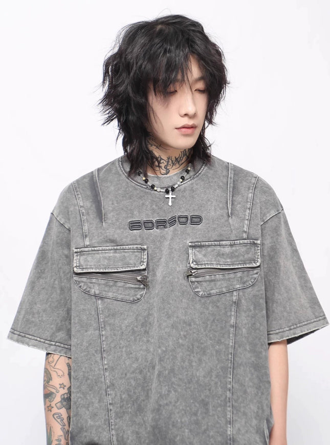 レトロプリーツウォッシュTシャツ