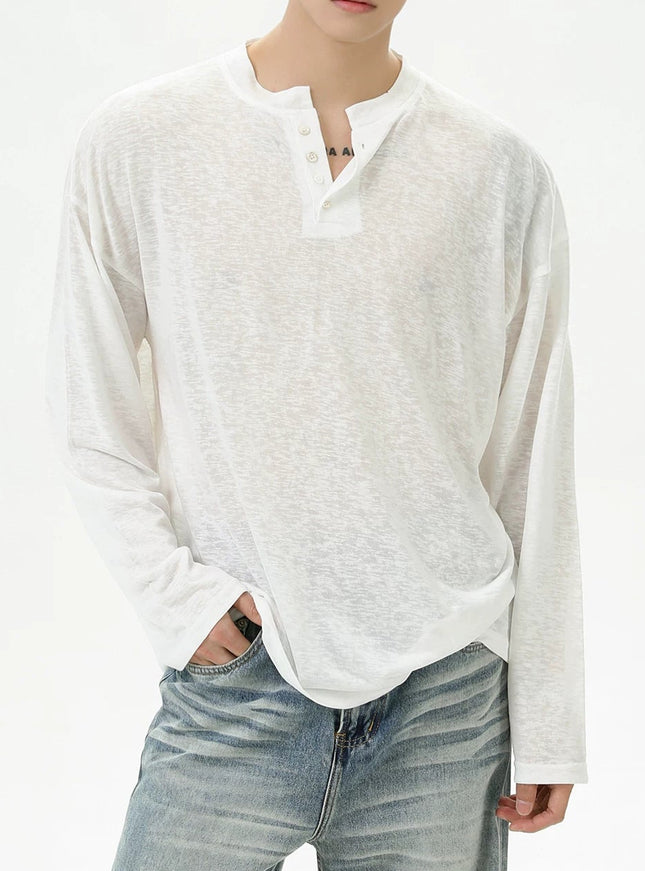 ヘンリークールロングスリーブTシャツ