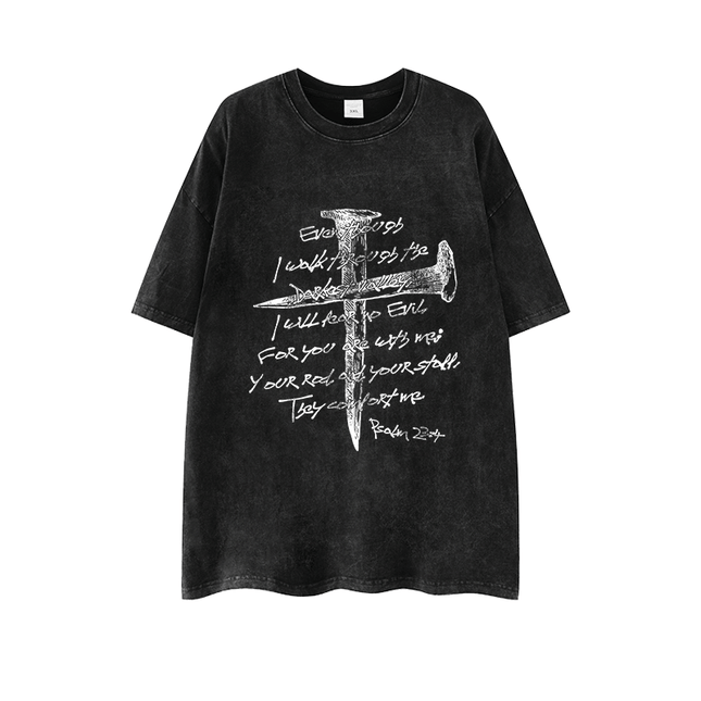 レターダークプリントTシャツ