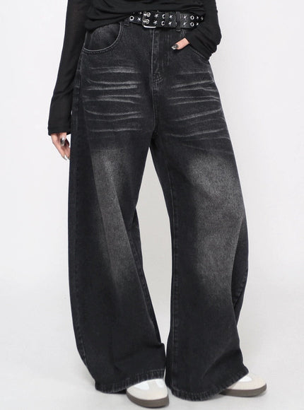 フェードブラックワイドデニム