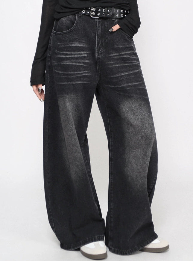 フェードブラックワイドデニム